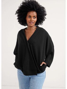 HATCH Early Days Nursing Sweatshirt Black OS Tencel French Terry Dolman